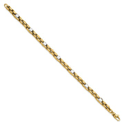 14k Two-tone Polished 5mm Fancy Link Bracelet