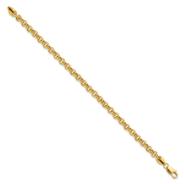 14k Polished Fancy 5mm Rolo Link Bracelet