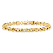 14k Polished Fancy 5mm Rolo Link Bracelet