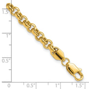 14k Polished Fancy 5mm Rolo Link Bracelet