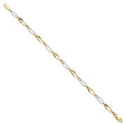 14k Two-Tone Polished Fancy Link Bracelet