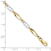 14k Two-Tone Polished Fancy Link Bracelet