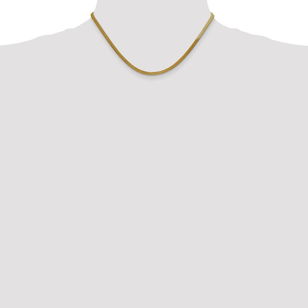 14K 3mm Silky Herringbone with Lobster Clasp Chain