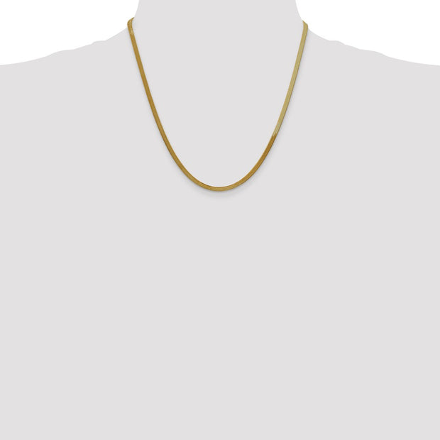 14K 3mm Silky Herringbone with Lobster Clasp Chain