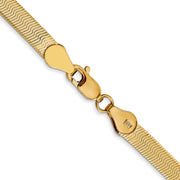 14K 4mm Silky Herringbone with Lobster Clasp Chain