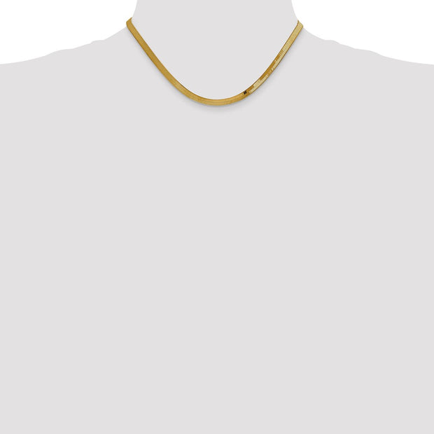 14K 4mm Silky Herringbone with Lobster Clasp Chain