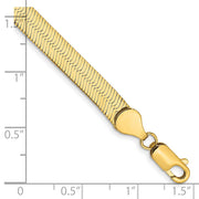 14K 5.5mm Silky Herringbone with Lobster Clasp Bracelet