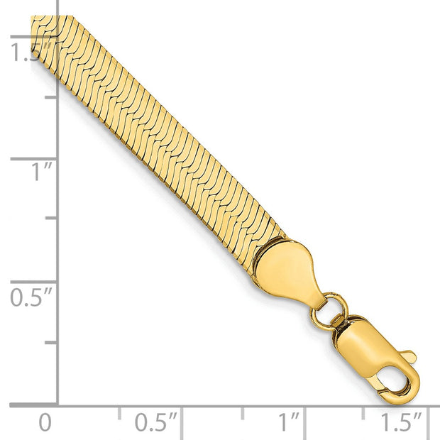 14K 5.5mm Silky Herringbone with Lobster Clasp Bracelet