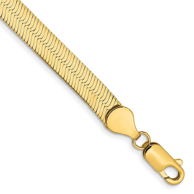 14K 5.5mm Silky Herringbone with Lobster Clasp Bracelet