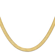 14K 6.5mm Silky Herringbone with Lobster Clasp Chain