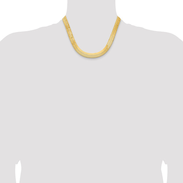 14K 10mm Silky Herringbone with Lobster Clasp Chain