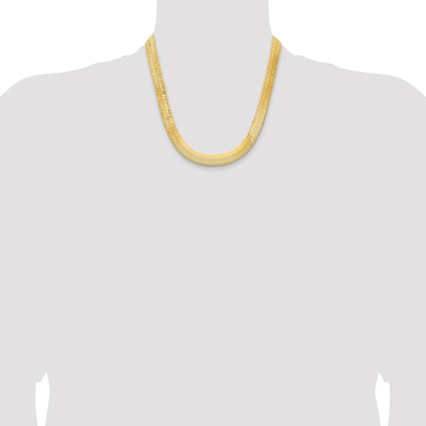 14K 10mm Silky Herringbone with Lobster Clasp Chain