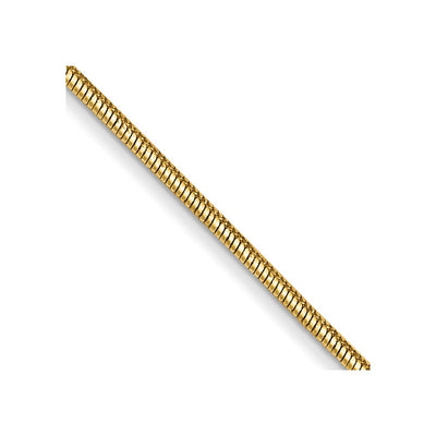 14K .8mm Round Snake with Lobster Clasp Chain