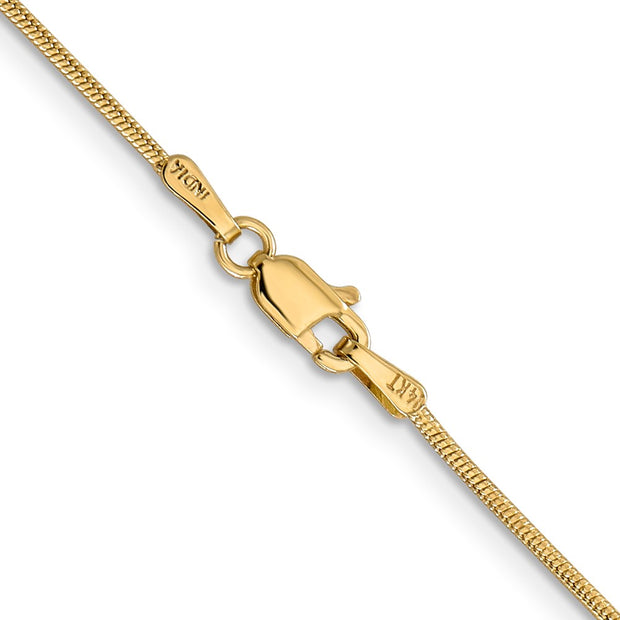 14K 1.1mm Round Snake with Lobster Clasp Chain