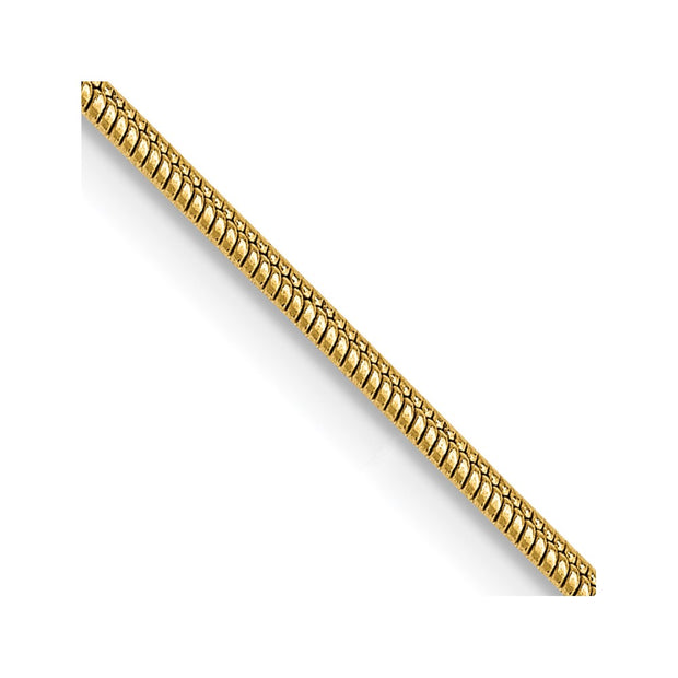 14K 1.1mm Round Snake with Lobster Clasp Chain