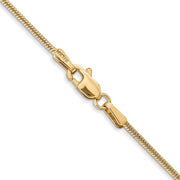 14K 1.4mm Round Snake Lobster Clasp Chain
