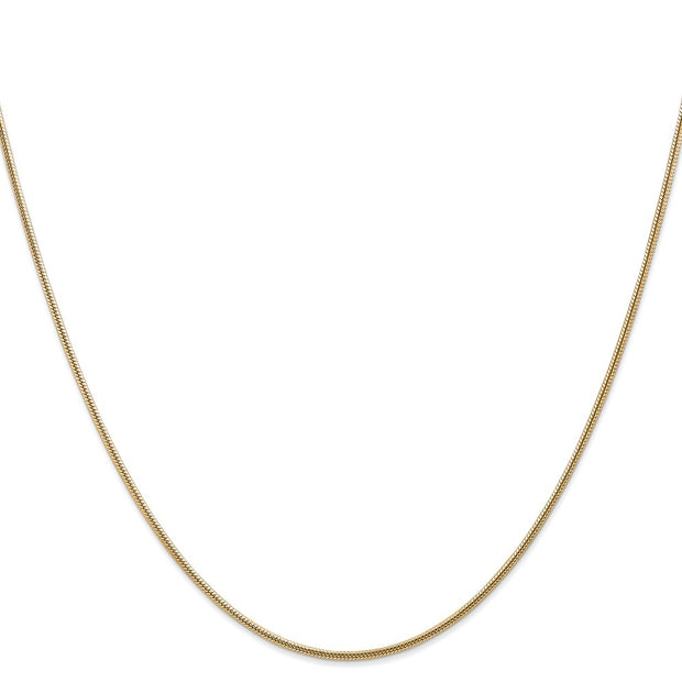 14K 1.6mm Round Snake Lobster Clasp Chain
