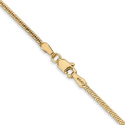 14K 1.6mm Round Snake Lobster Clasp Chain