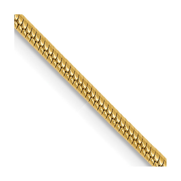 14K 1.6mm Round Snake Lobster Clasp Chain