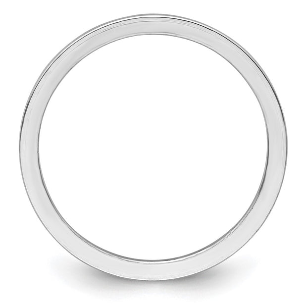 14K White Gold 1.2mm Flat Polished Stackable Band