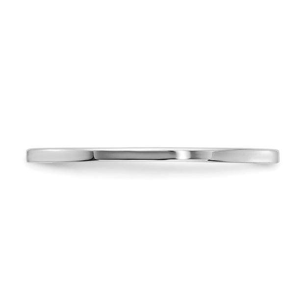 14K White Gold 1.2mm Flat Polished Stackable Band