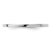 14K White Gold 1.2mm Flat Polished Stackable Band