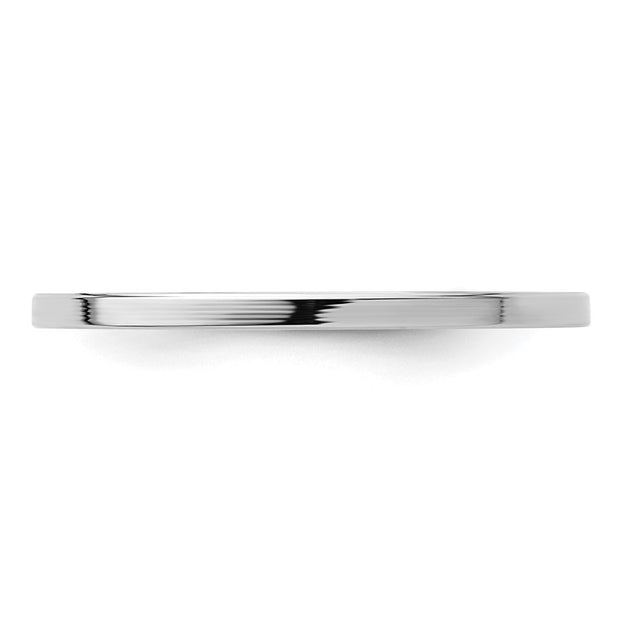 14K White Gold 1.2mm Flat Polished Stackable Band