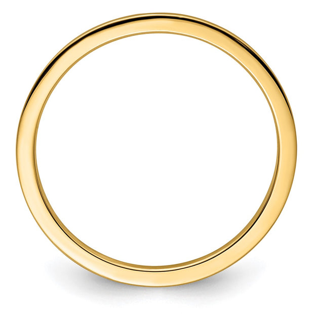14K Yellow Gold 1.2mm Flat Polished Stackable Band