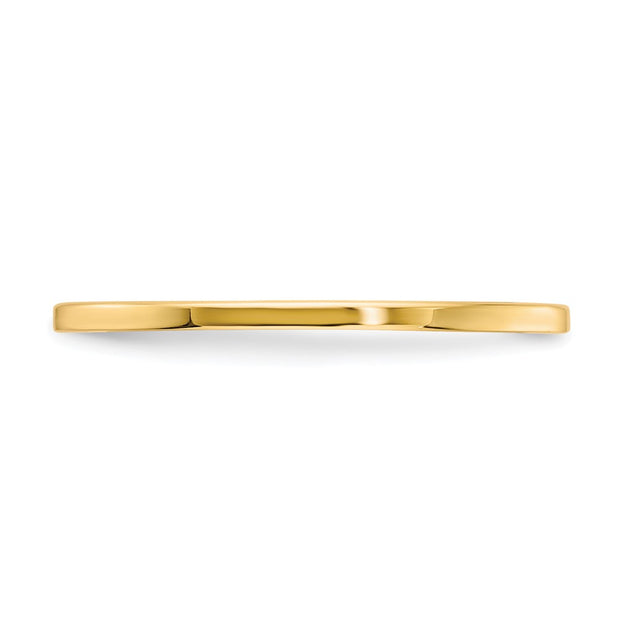 14K Yellow Gold 1.2mm Flat Polished Stackable Band