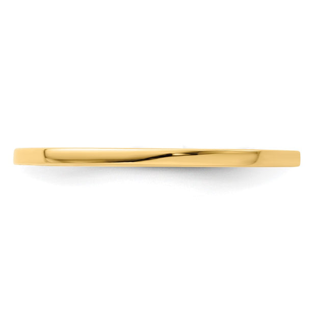 14K Yellow Gold 1.2mm Flat Polished Stackable Band