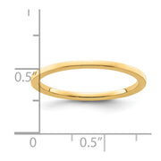 14K Yellow Gold 1.2mm Flat Polished Stackable Band