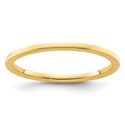 14K Yellow Gold 1.2mm Flat Polished Stackable Band