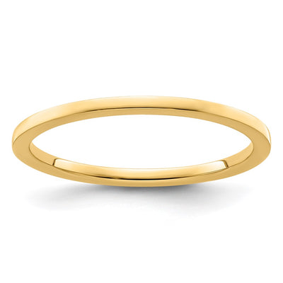 14K Yellow Gold 1.2mm Flat Polished Stackable Band