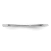 14K White Gold 1.2mm Half Round Polished Stackable Band