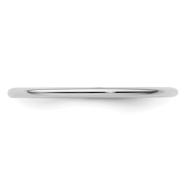 14K White Gold 1.2mm Half Round Polished Stackable Band