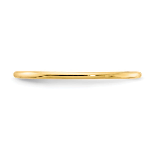 14K Yellow Gold 1.2mm Half Round Polished Stackable Band