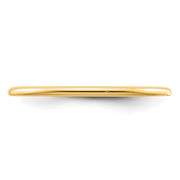 14K Yellow Gold 1.2mm Half Round Polished Stackable Band
