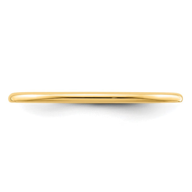 14K Yellow Gold 1.2mm Half Round Polished Stackable Band
