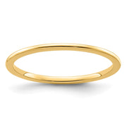 14K Yellow Gold 1.2mm Half Round Polished Stackable Band