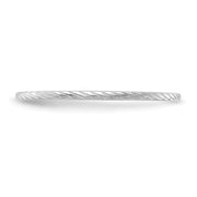 14K White Gold 1.2mm Twisted Wire Pattern Stackable Band