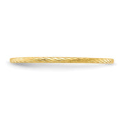 14K Yellow Gold 1.2mm Twisted Wire Pattern Stackable Band