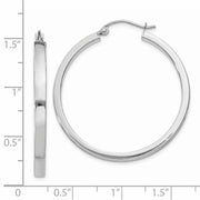 14k White Gold 2x3mm Rectangle Tube Hoop