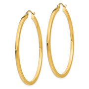 14k 2mm Square Tube Hoop Earrings