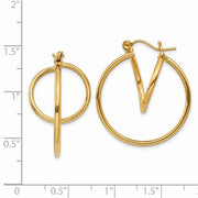 14k Fashion Circle Hoop Earrings