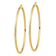14k Lightweight 3mm Diamond-cut Hoop Earrings