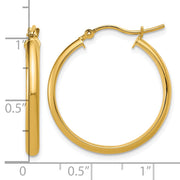 14k Round Tube Hoop Earrings