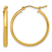 14k Round Tube Hoop Earrings