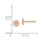 14k Rose Gold with Yellow Gold Post Flower Post Earrings