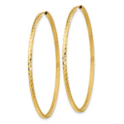 14k Diamond-cut Square Tube Endless Hoop Earrings