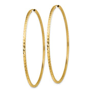 14k Diamond-cut Square Tube Endless Hoop Earrings